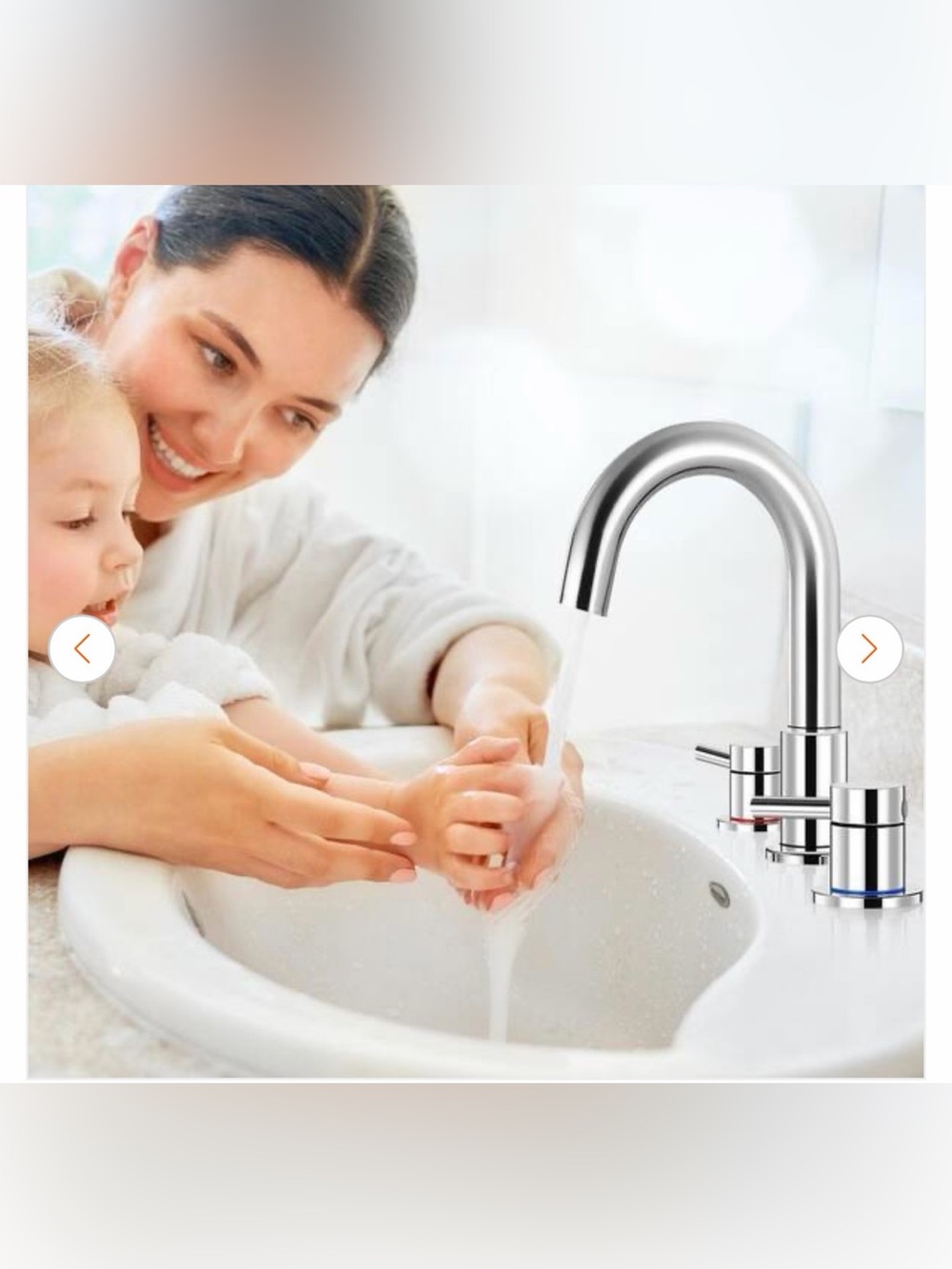 New Chrome Bathroom Faucet Tap - Polished Silver Finish